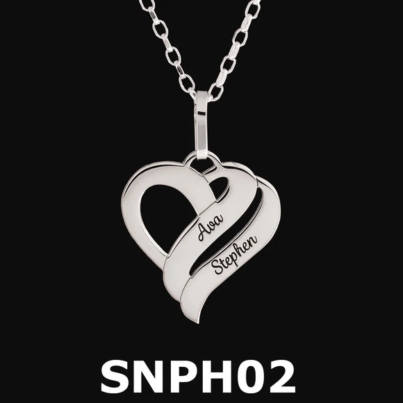 Sterling Silver Personalised Heart pendant SNPH02