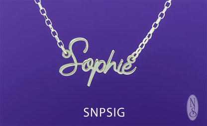 Sterling Silver Signature Name Pendant SNPSIG