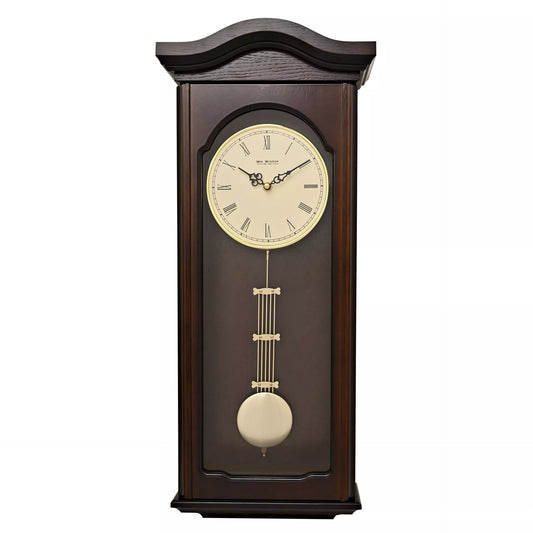 Wm. Widdop Dark Walnut Finish Traditional Pendulum Wall Clock 21-9904