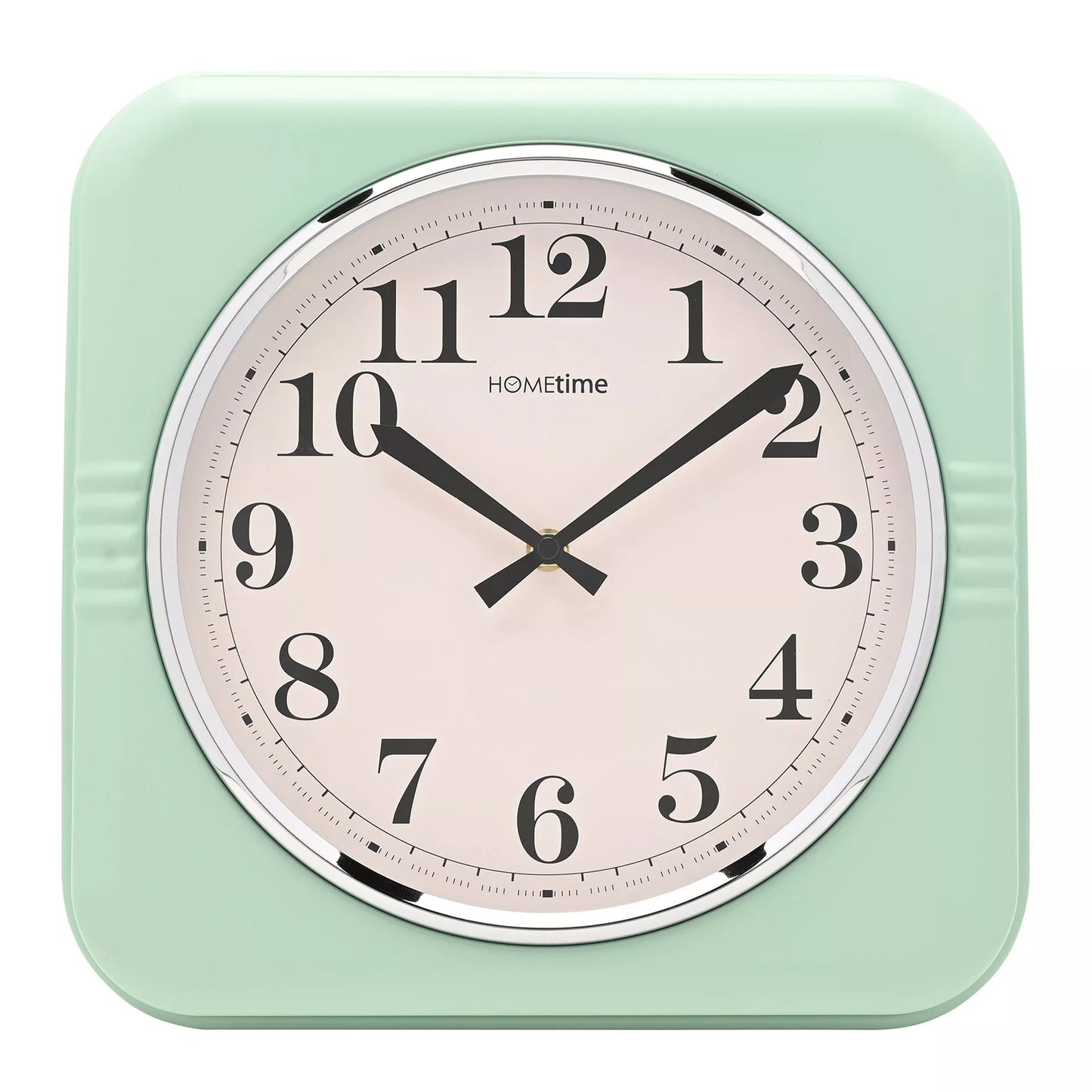Hometime Square Retro Sage Metal Wall Clock W9940