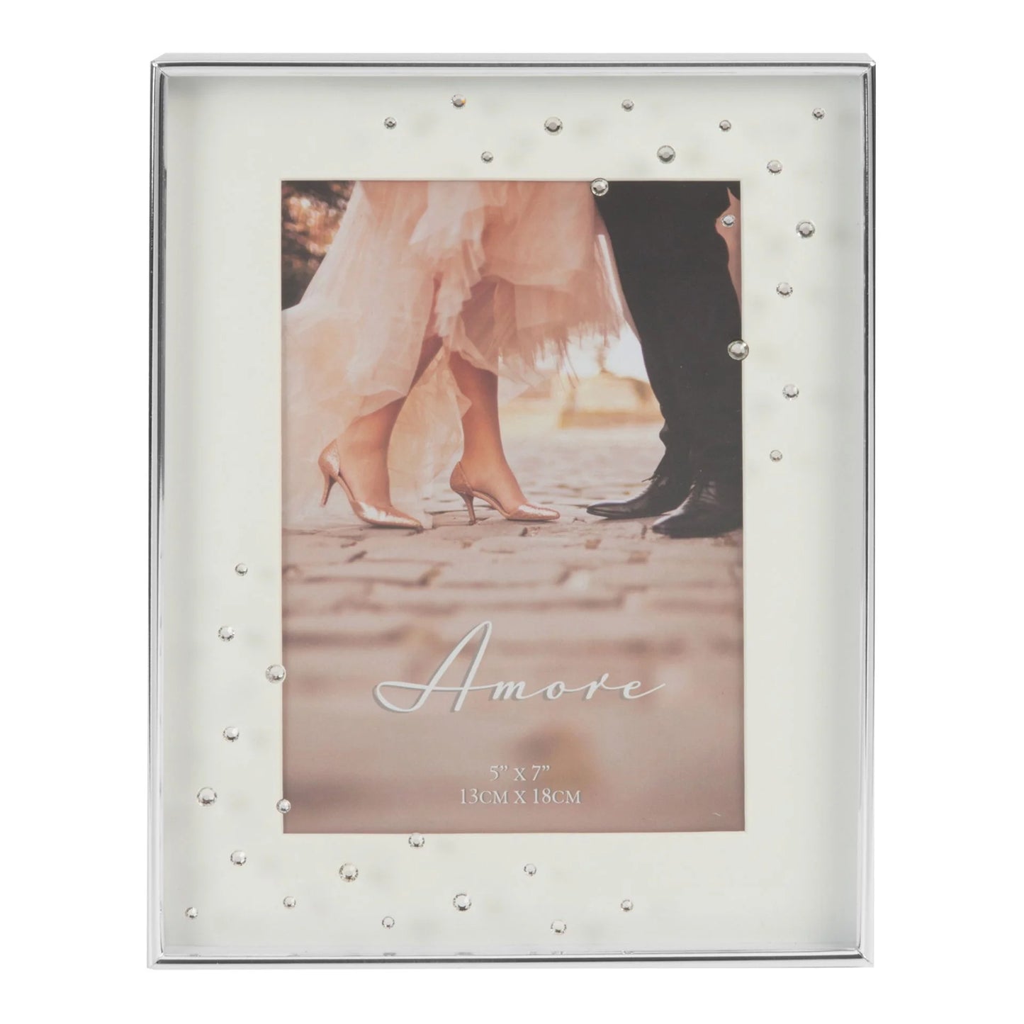 Amore Silver Plated Wedding Sparkle 5 x 7 Photo Frame WG97457