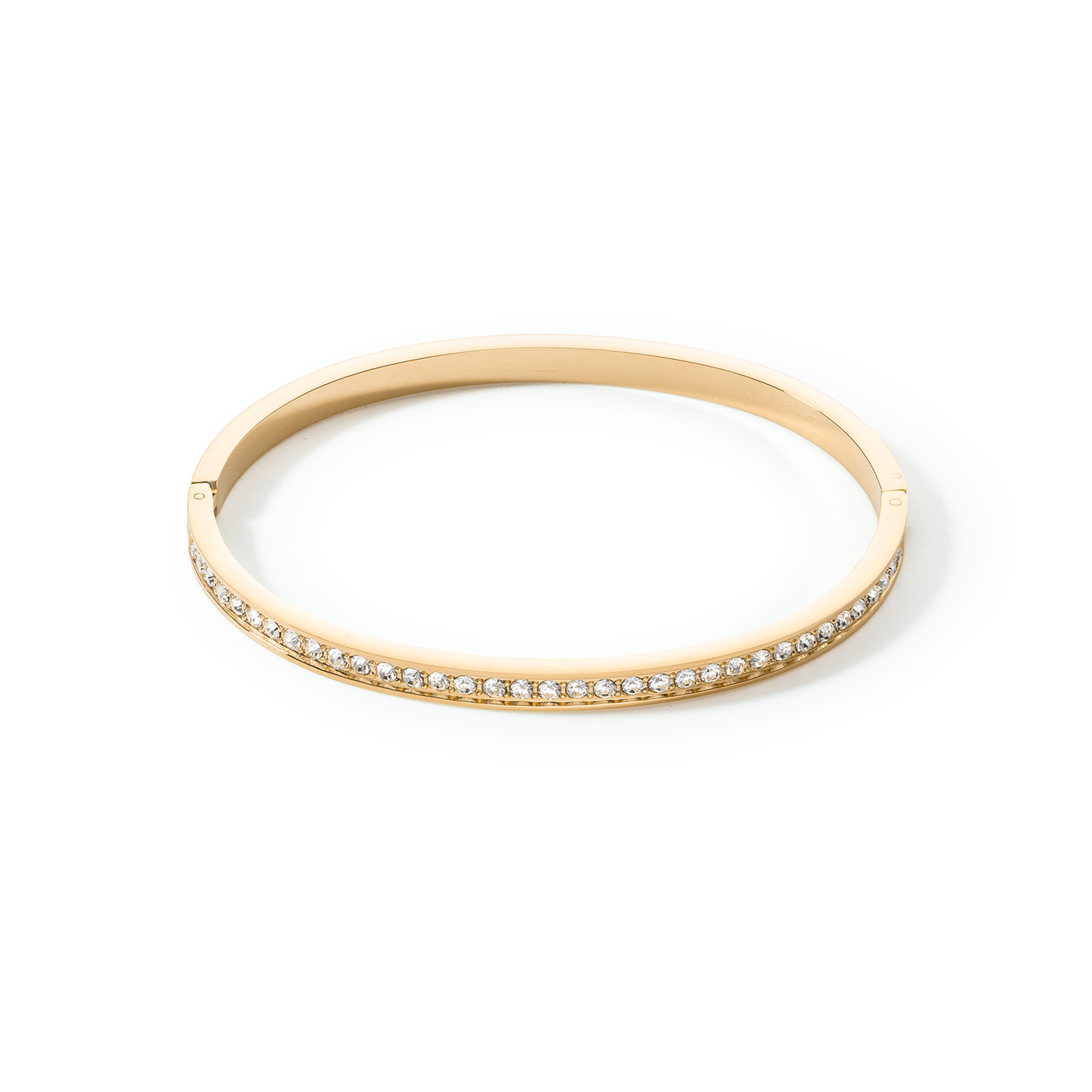 COEUR DE LION Bangle stainless steel & crystals slim gold crystal