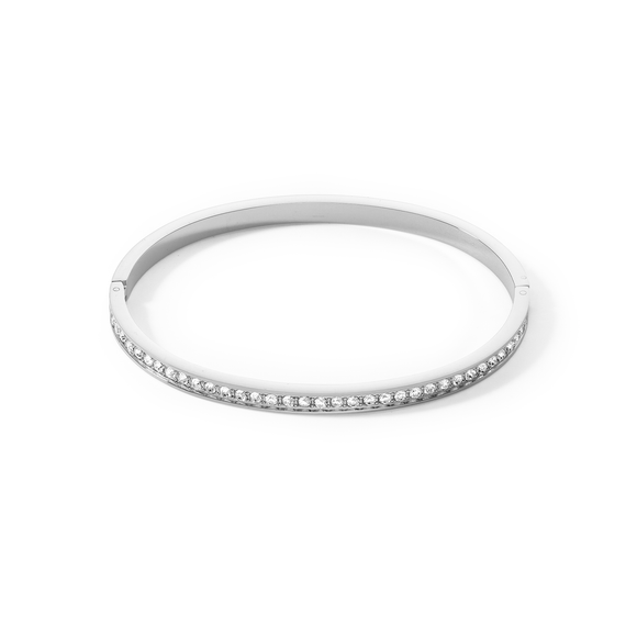 COEUR DE LION Bangle stainless steel & crystals slim silver crystal