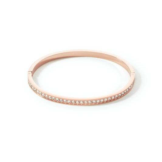 COEUR DE LION Bangle stainless steel & crystals slim rose gold crystal