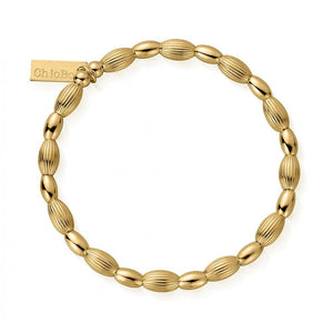 ChloBo Sterling Silver/Gold plated Double Rice Layering Bracelet