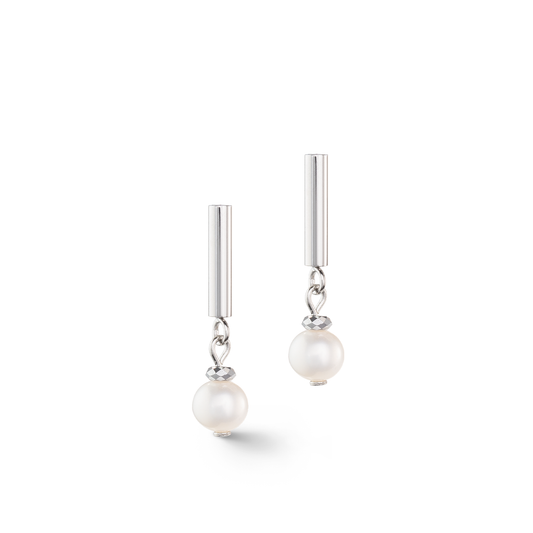 COEUR DE LION Classy freshwater pearl earrings silver