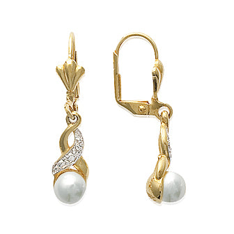 Amèlie 18ct Gold-Plated Drop Pearl Earrings 1355193