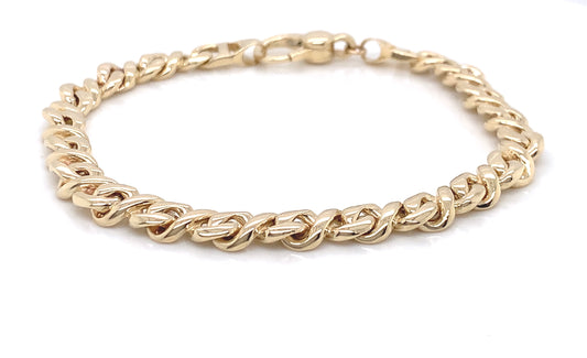 9ct Gold Chunky Double Curb Link Bracelet GB330