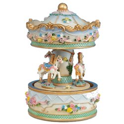 Musical Carousel Green Floral 14135