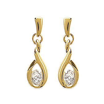 Amèlie 18ct Gold-Plated CZ Teardrop Earrings