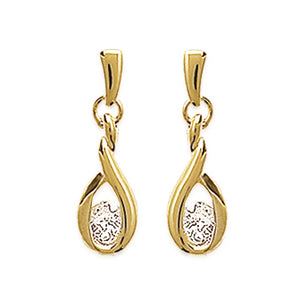 Amèlie 18ct Gold-Plated CZ Teardrop Earrings