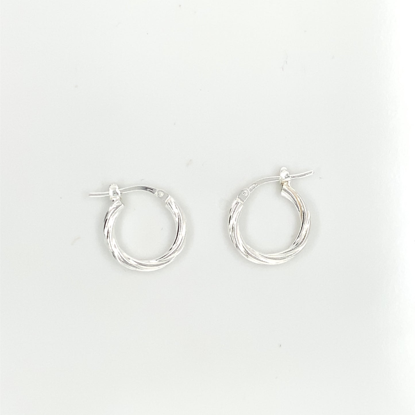 Sterling Silver 14mm Twist Hoop Earrings