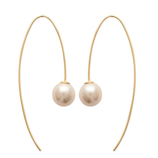 Amèlie 18ct Gold-Plated Pearl Pull Through Earrings 15367014