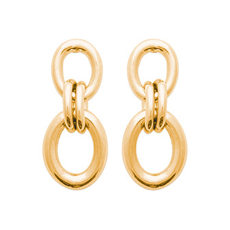 Amèlie 18ct Gold-Plated Neat Ovals Drop Earrings