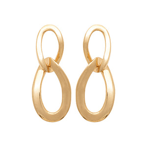 Amèlie 18ct Gold-Plated Twisted Ovals Drop Earrings