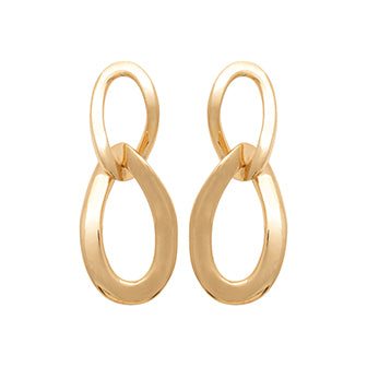 Amèlie 18ct Gold-Plated Twisted Ovals Drop Earrings