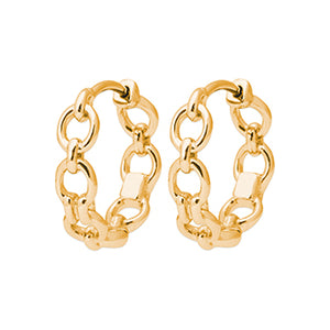 Amèlie 18ct Gold-Plated Oval Link Hoop Earrings