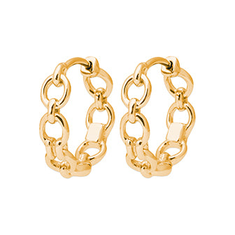 Amèlie 18ct Gold-Plated Oval Link Hoop Earrings
