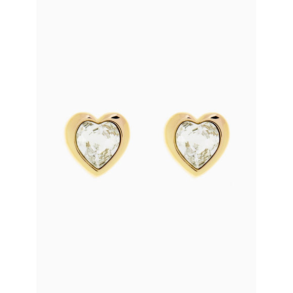 Ted Baker Crystal Heart Stud Earrings Gold
