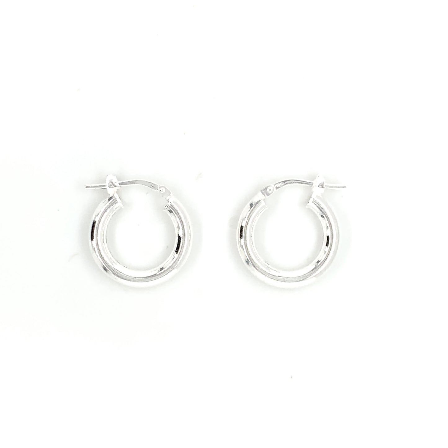 Sterling Silver 16mm Plain Hoop Earrings