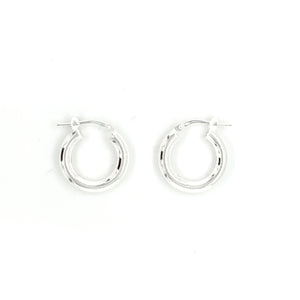 Sterling Silver 16mm Plain Hoop Earrings