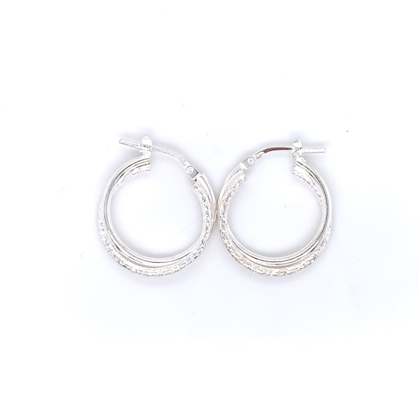 Sterling Silver 19mm Twist Hoop Earrings 19C