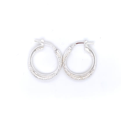 Sterling Silver 19mm Twist Hoop Earrings 19C