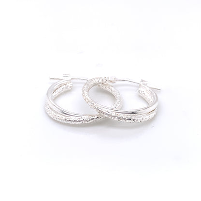 Sterling Silver 19mm Twist Hoop Earrings 19C