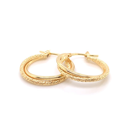 Sterling Silver Gold-plated 19mm Twist Hoop Earrings 19Y