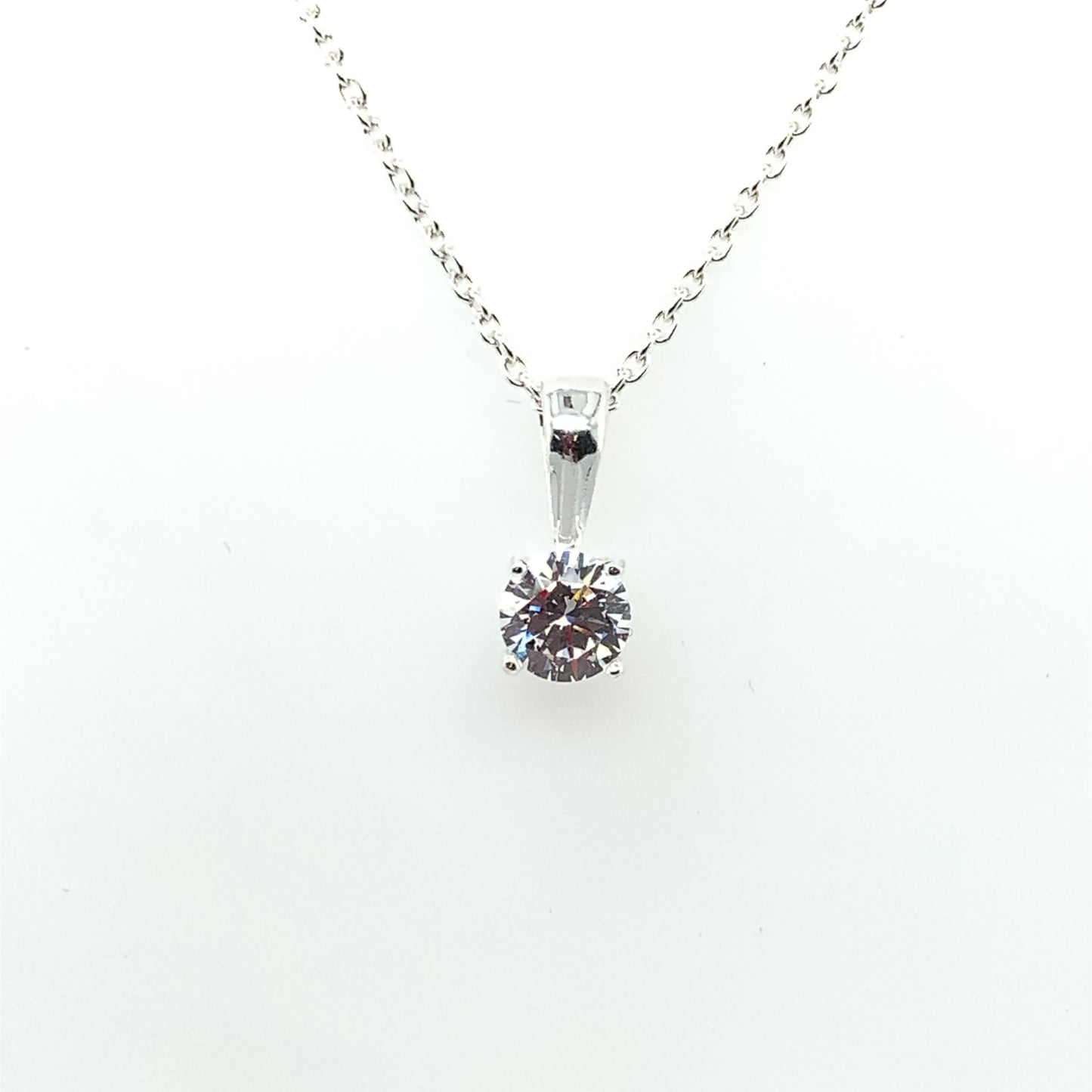 Sterling Silver 6mm CZ Solitaire Pendant 200CZ