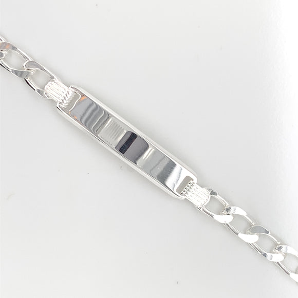 Sterling Silver 20cm Engravable Curb Identity Bracelet