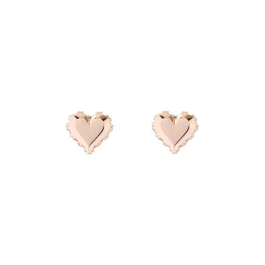 TED BAKER SPARKLE HEART ENAMEL ROSE GOLD STUD EARRING