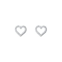 TED BAKER CRYSTAL HEART STUD EARRING SILVER