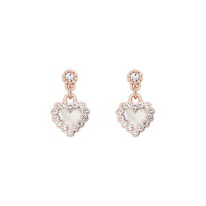 TED BAKER PEARLY HEART DROP EARRING ROSE GOLD