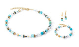 COEUR DE LION  GeoCUBE® Iconic necklace gold turquoise 2838100616