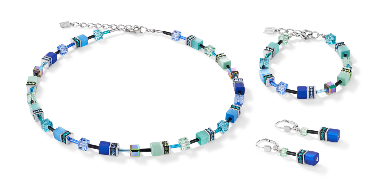 COEUR DE LION GeoCUBE® Necklace blue-green 2838100705