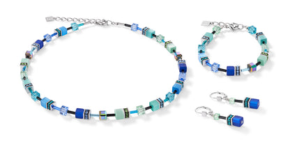 COEUR DE LION GeoCUBE® Necklace blue-green 2838100705