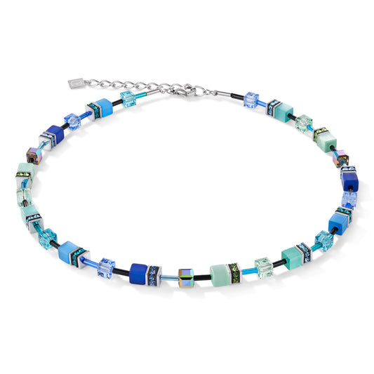 COEUR DE LION GeoCUBE® Necklace blue-green 2838100705