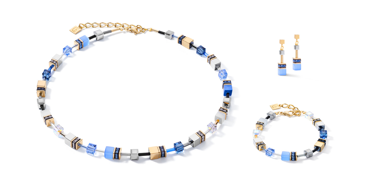 COEUR DE LION GeoCUBE® Necklace blue-gold