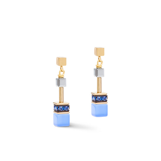 COEUR DE LION GeoCUBE® Earrings blue-gold