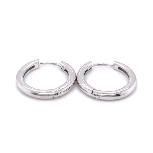 Sterling Silver 20mm Oval Polished Huggie Hoop Earrings SE3247/20