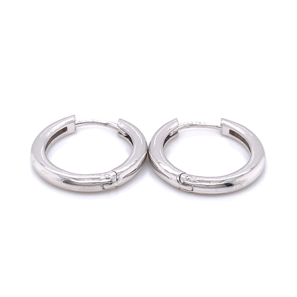 Sterling Silver 20mm Oval Polished Huggie Hoop Earrings