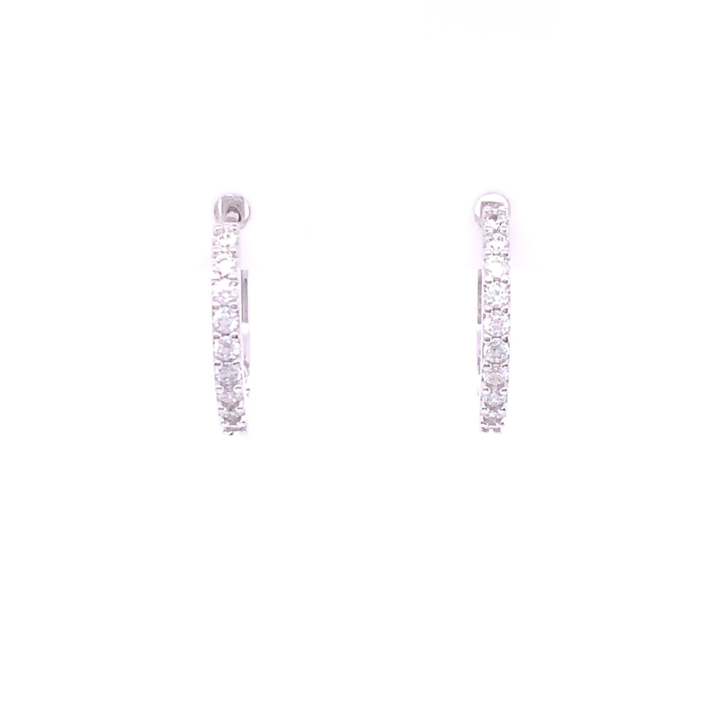 Sterling Silver 16mm CZ Huggie Hoop Earrings SE3249