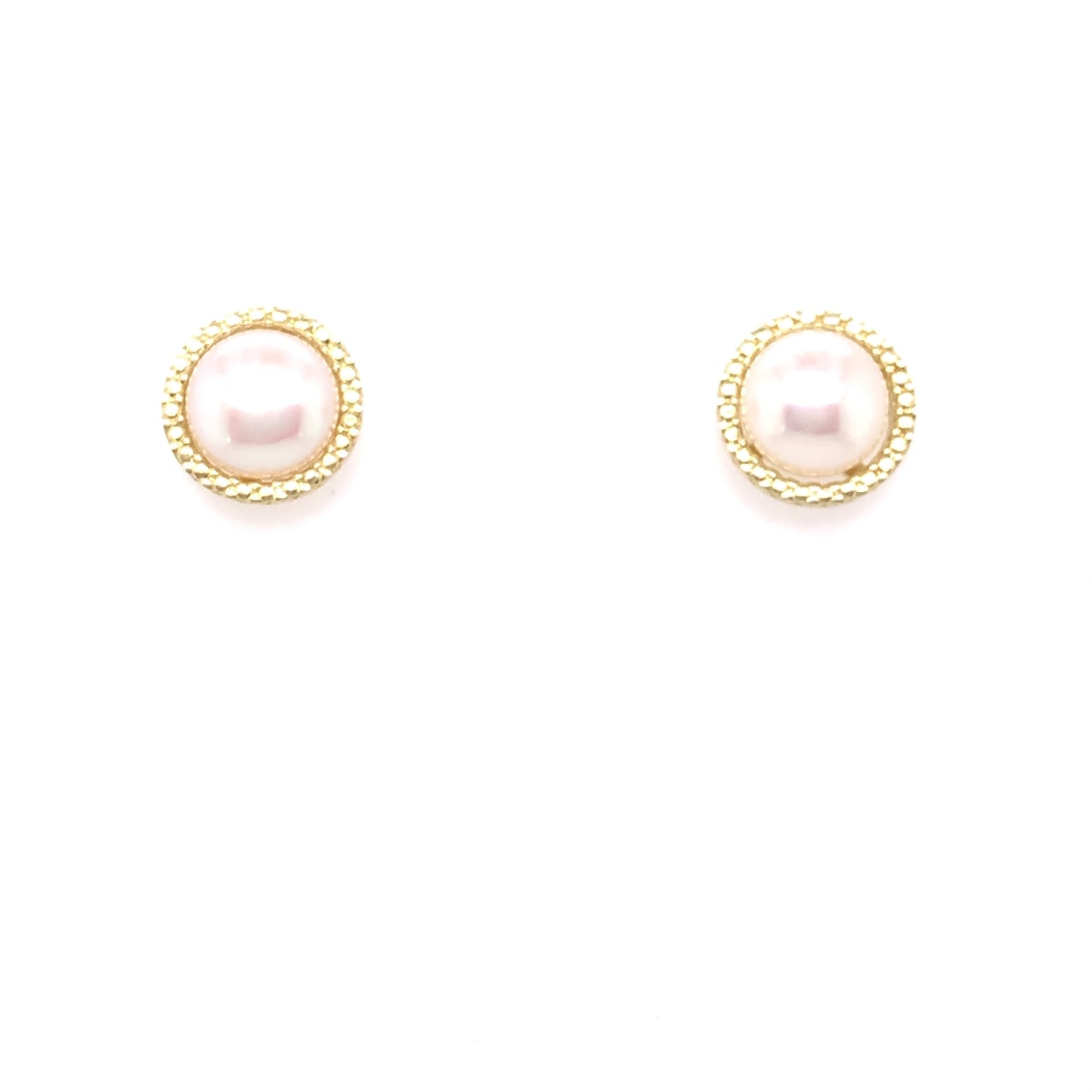 9ct Gold Pearl Cut-edge Stud Earrings