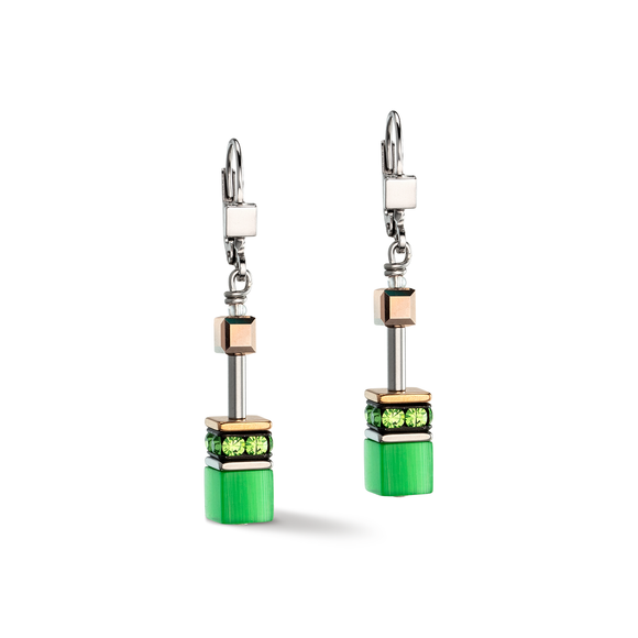 COEUR DE LION GEOCUBE® Iconic Monochrome earrings green 4016200500