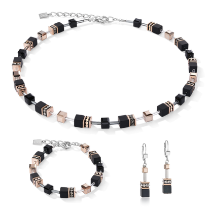 COEUR DE LIONGeoCUBE® Necklace onyx black-rose gold