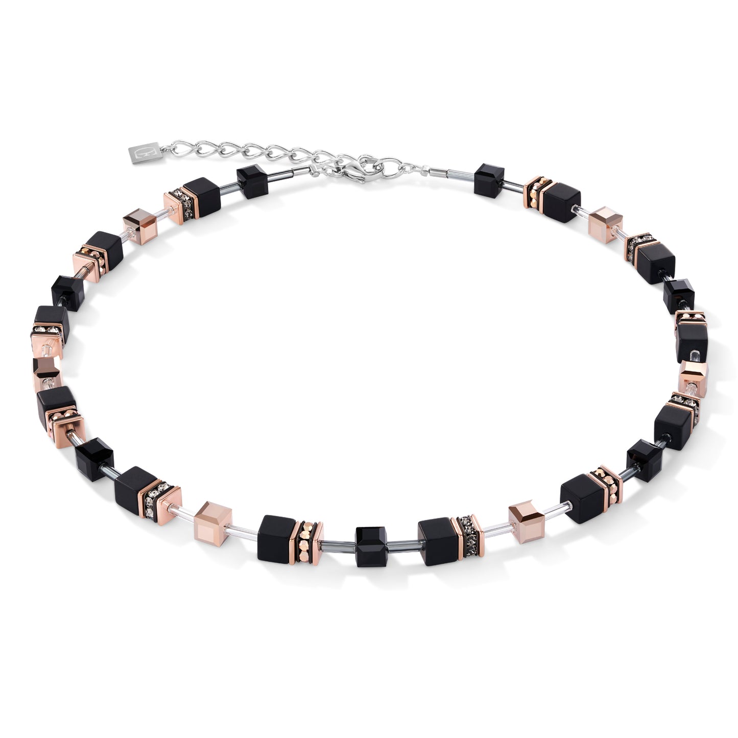 COEUR DE LIONGeoCUBE® Necklace onyx black-rose gold