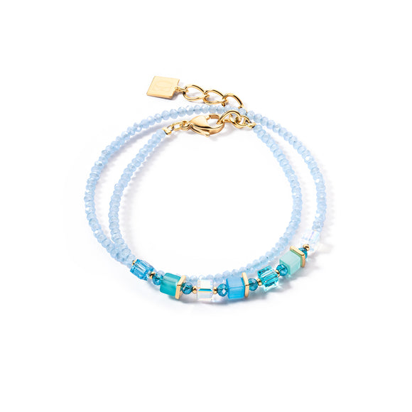 COEUR DE LION Joyful Colours Wrap bracelet gold turquoise