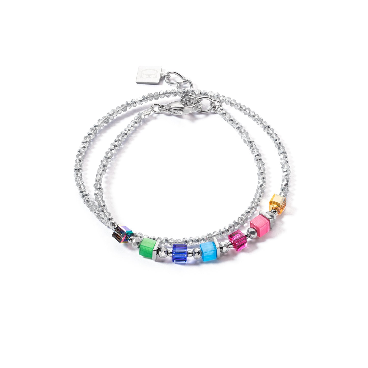 COEUR DE LION Joyful Colours Wrap bracelet silver rainbow