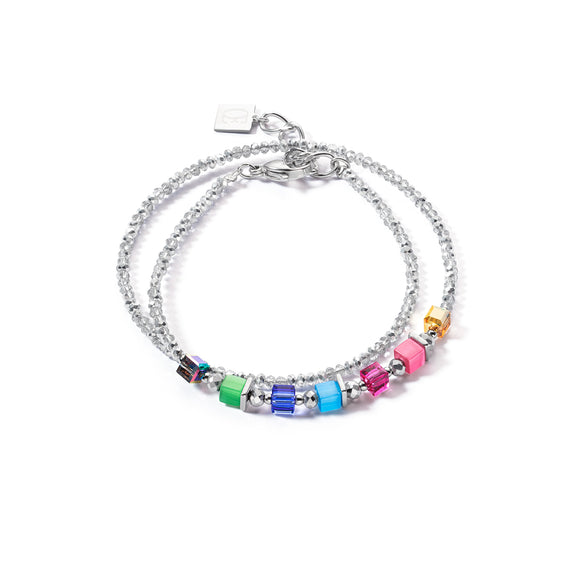 COEUR DE LION Joyful Colours Wrap bracelet silver rainbow